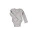 L'oved Baby Organic Long Sleeve Kimono Bodysuit - Light Gray