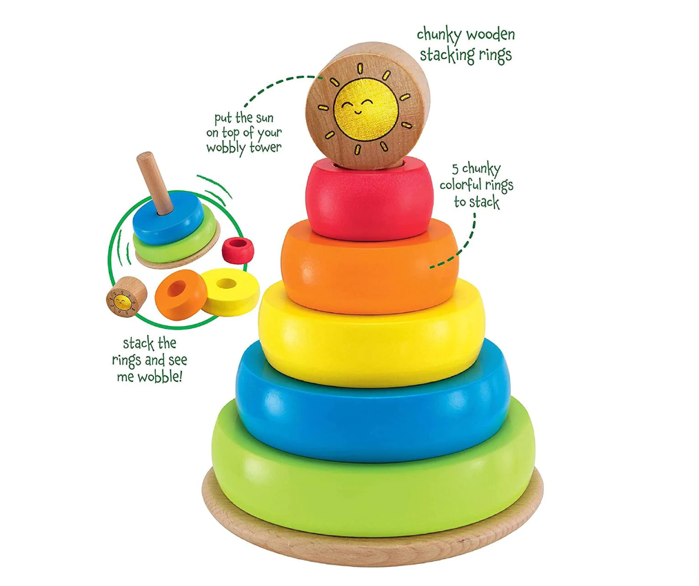 Stacking rings toy deals wooden