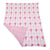 Little Bonbon Cot Blanket 150cm x 100cm - Houndstooth Pink/White