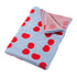 Little Bonbon Cot Blanket 150cm x 100cm - Very Cherry  Red/Blue/Silver