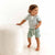 Snunggle Hunny Kids Sage Stripe Short Sleeve Bodysuit