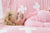 Little Bonbon Cot Blanket 150cm x 100cm - Crisscross Pink/White
