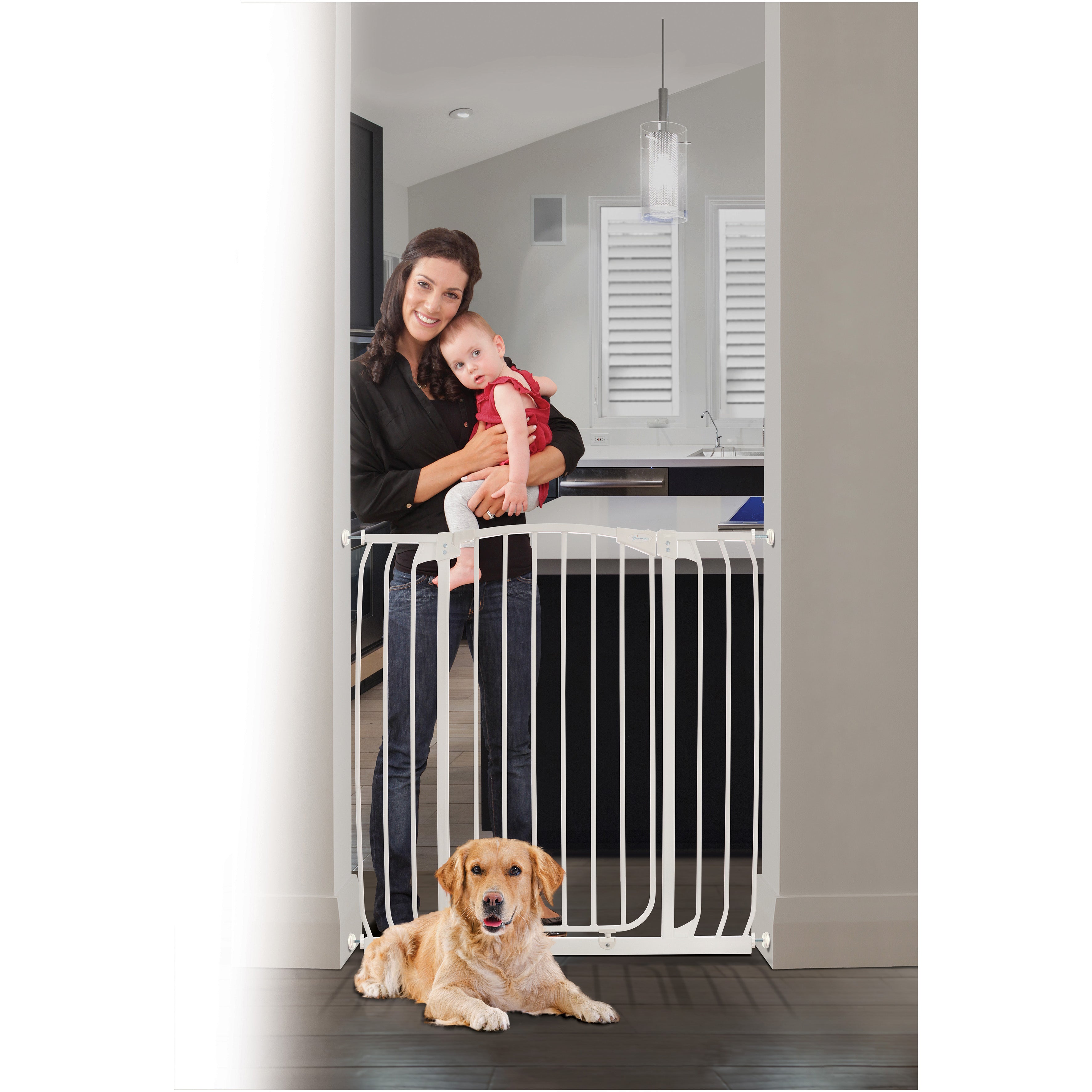 Dreambaby Chelsea Xtra Tall Xtra Wide Hallway Auto Close Security Gate White