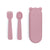 We Might Be Tiny Feedie Fork & Spoon Set - Dusty Rose