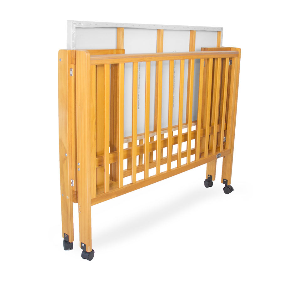 Babyhood Fold N Go Timber Cot Natural - Main Image