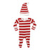 L'oved Baby Organic Holiday Overall & Cap Set - Peppermint
