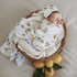 Lemon Baby Jersey Wrap & Beanie Set