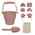 Playground Silicone 8pc Bucket & Spade Set