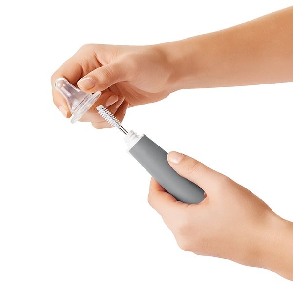 OXO TOT Bottle Brush with Detail Cleaner Stand Gray Baby Care Nursery
