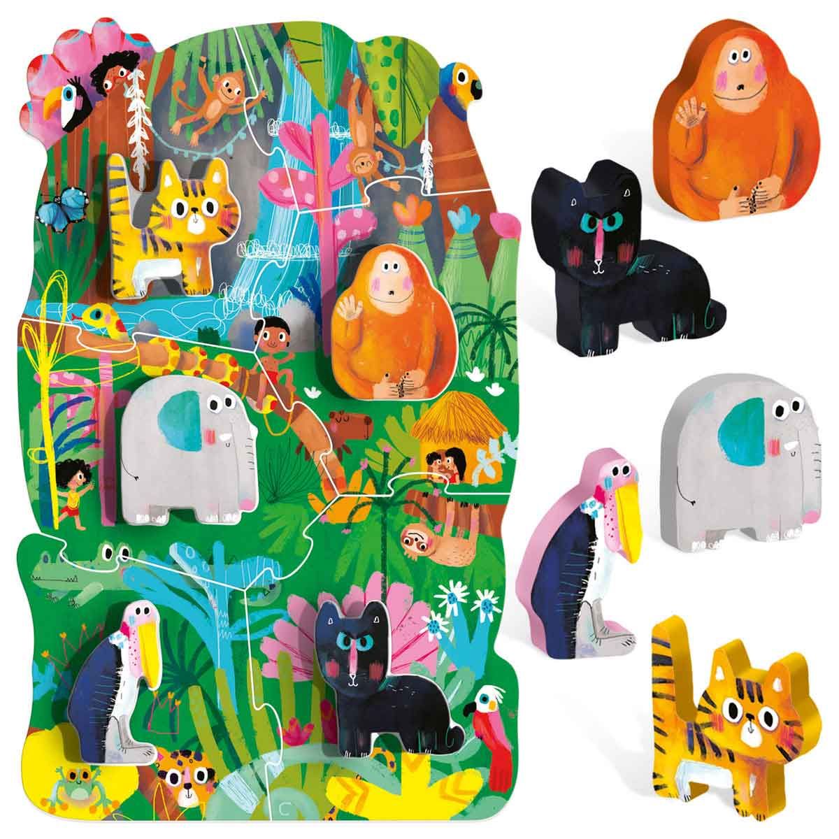 Puzzles Tactiles Montessori Animaux - Jeu éducatif 1-3 Ans, 6 Puzzles + Pièces Textures, Développement Sensoriel - 6